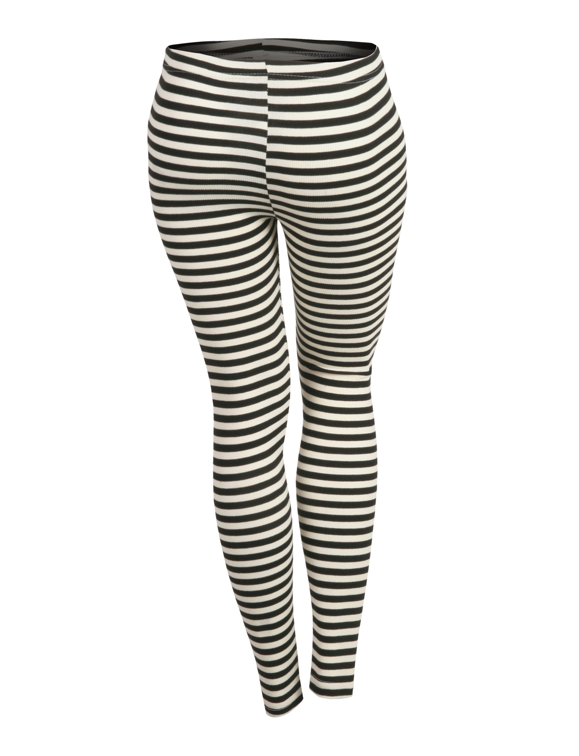 Black striped leggings